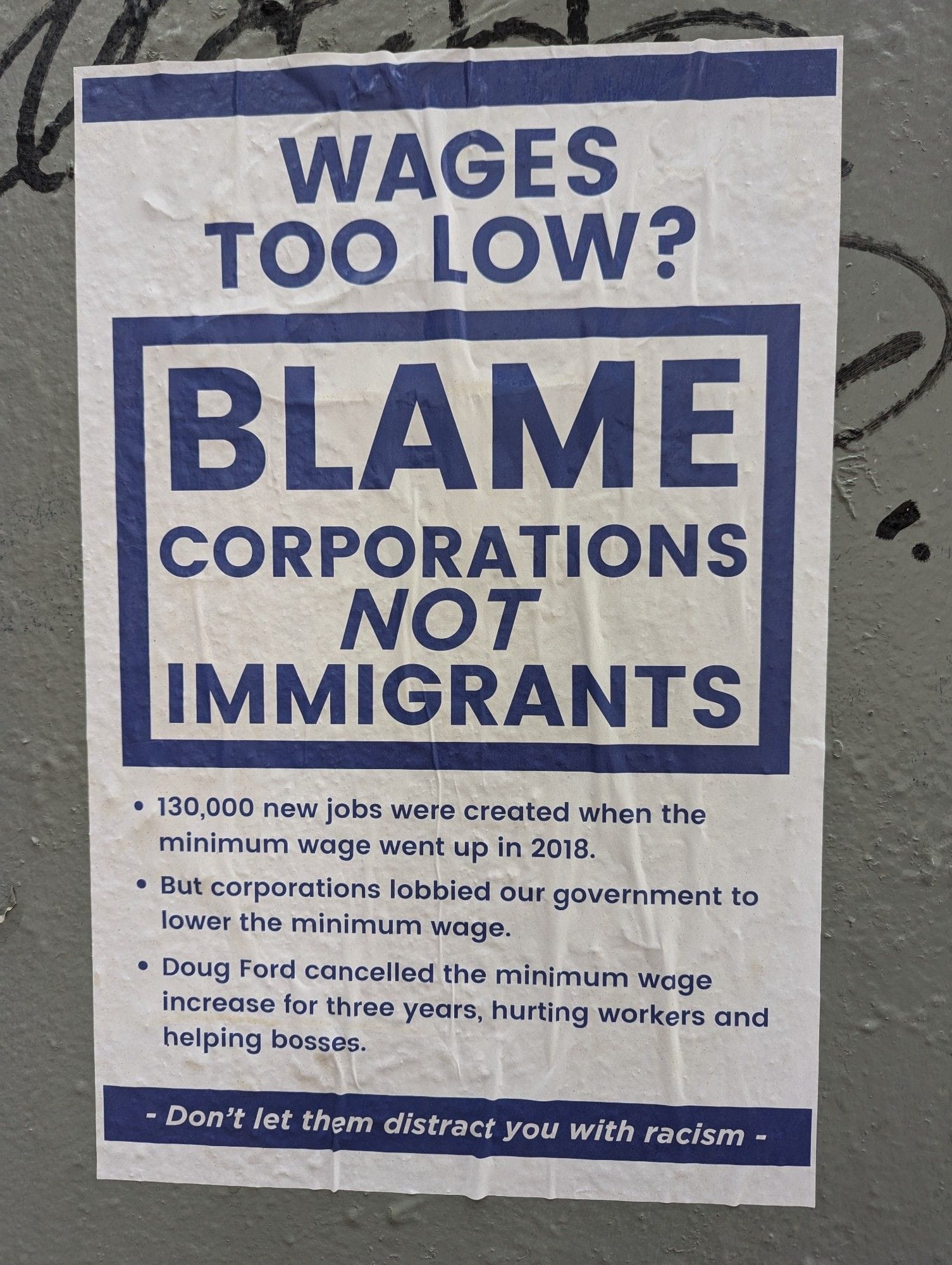 Wages too low? Blame Corporations, not Immigrants. Don't let them distract you with racism.